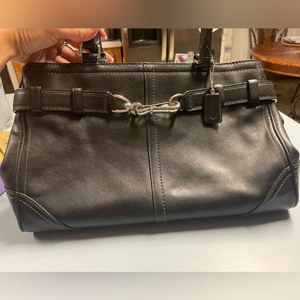 EUC black coach shoulder bag